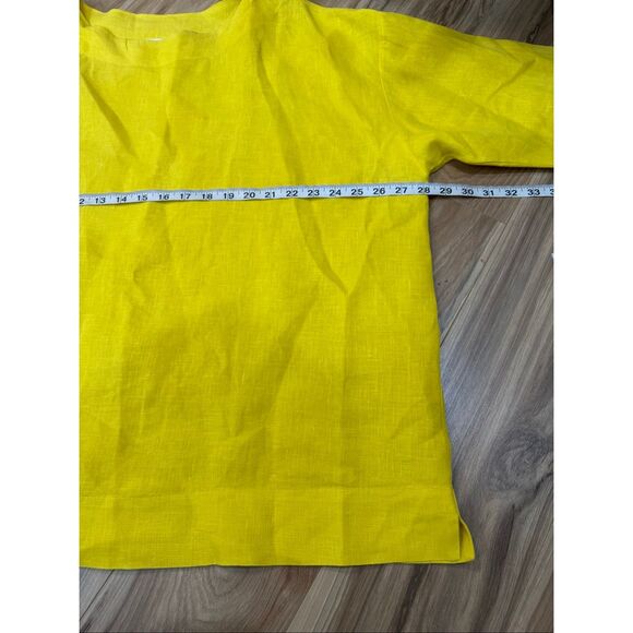 Bryn Walker lagenlook oversized linen yellow top size Medium - Picture 8 of 9